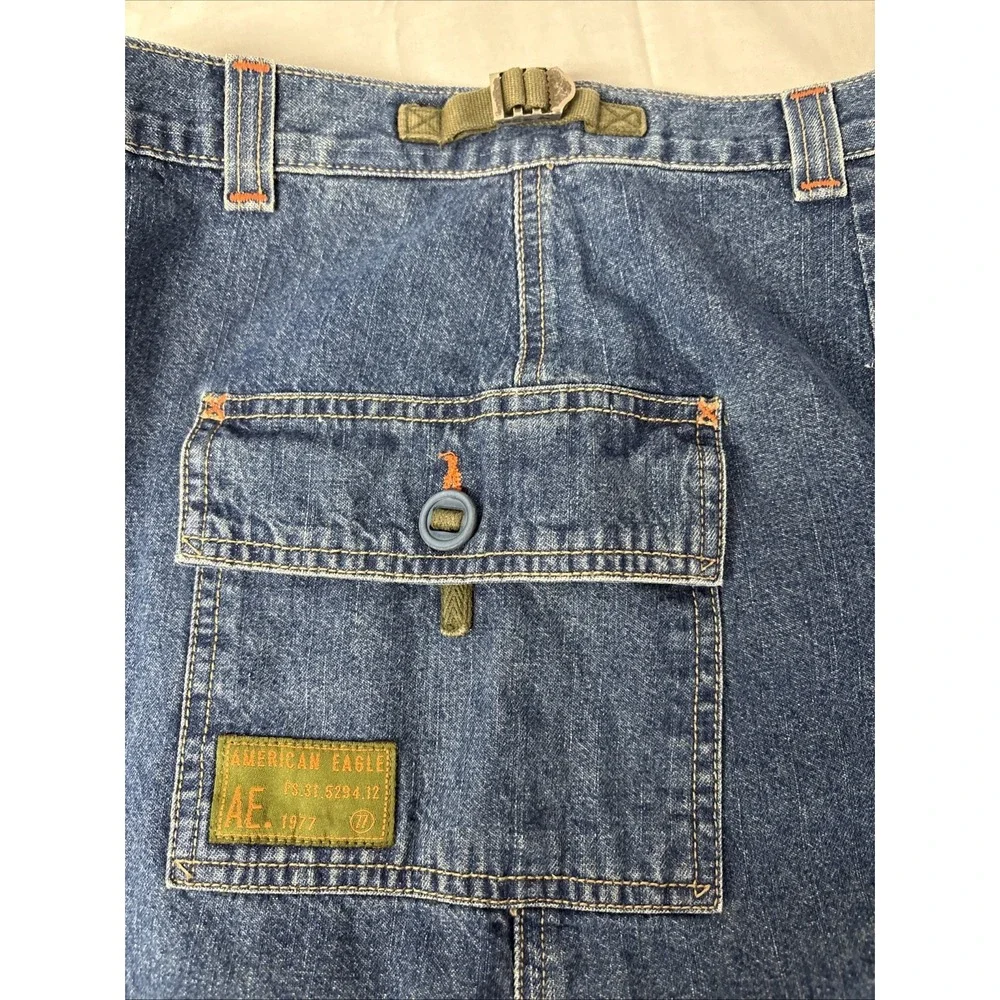 American Eagle - Mini Cargo Skirt Women’s Size 8 Blue Denim 100% Cotton